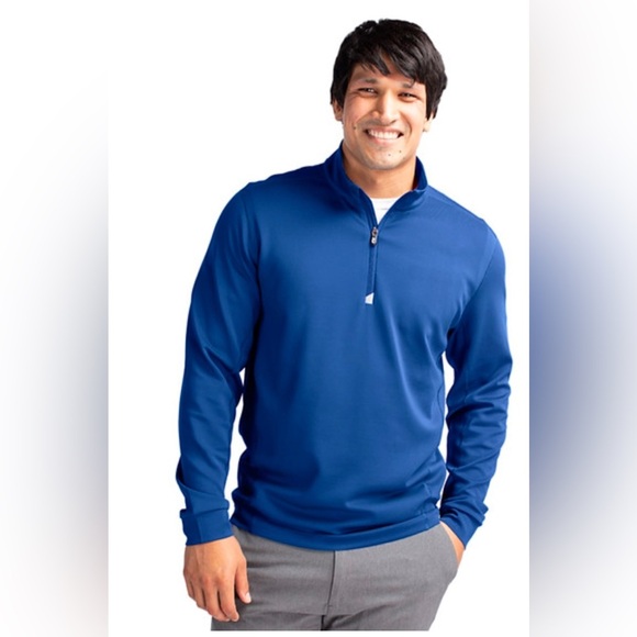 Men’s Cutter & Buck (CB) Golf Quarter zip pullover, Light Blue s-Large. - Picture 1 of 10
